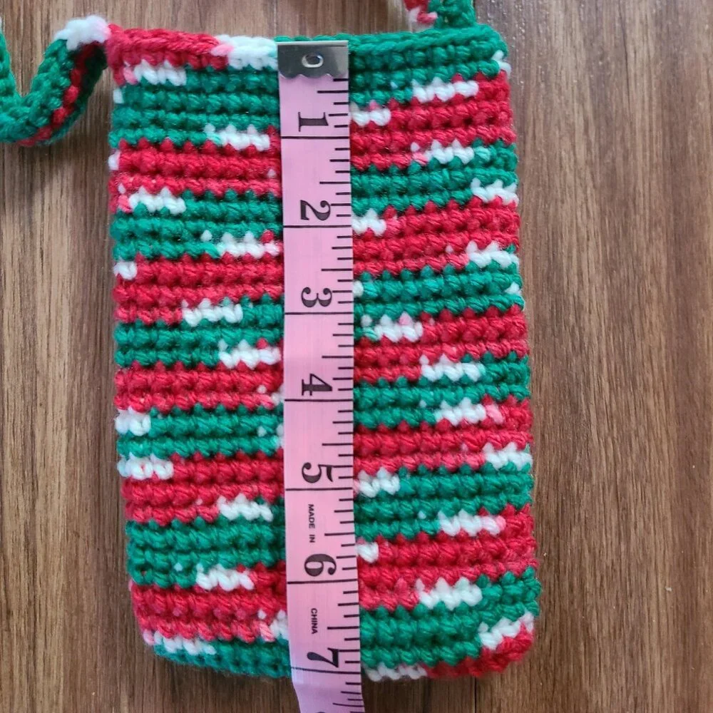 Handmade Hand Crochet Cell Phone Case Holder Crossbody Bag, New